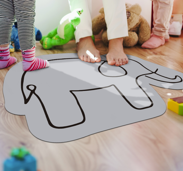 Elephant Outline kids vinyl carpet - TenStickers