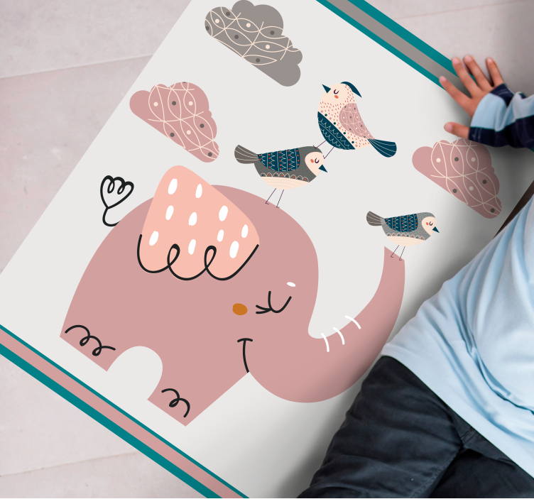 Elephant Playtime kids vinyl carpet - TenStickers