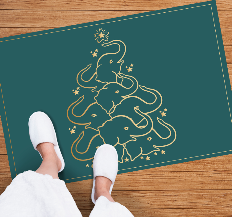Elephant tree simulation Christmas vinyl carpet - TenStickers
