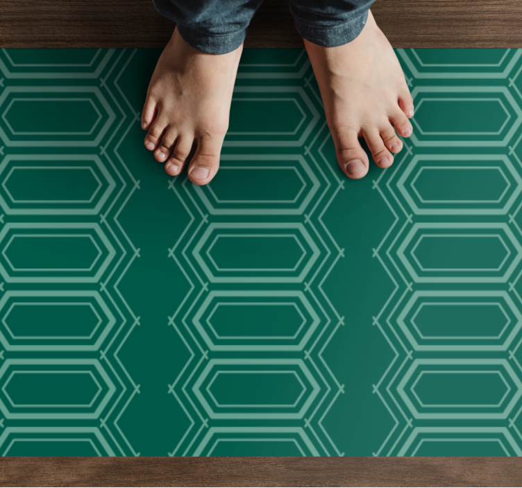Emerald geometric pattern geometric vinyl carpet - TenStickers