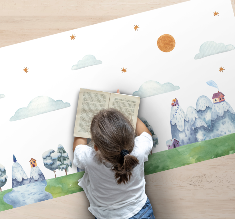 Enchanted Landscape Scene kids vinyl carpet - TenStickers