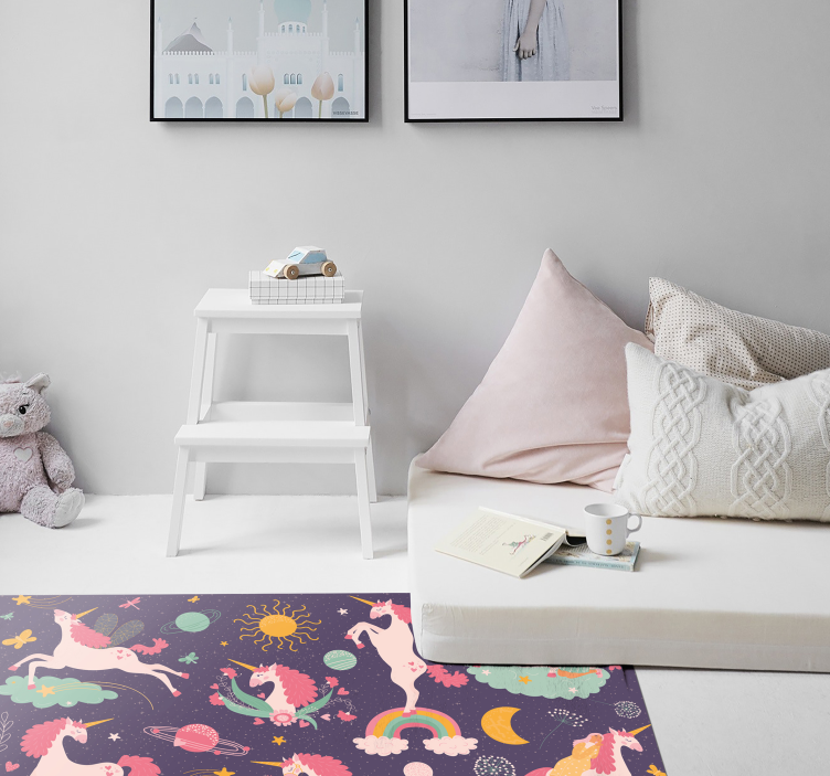 Enchanted Unicorns kids vinyl carpet - TenStickers