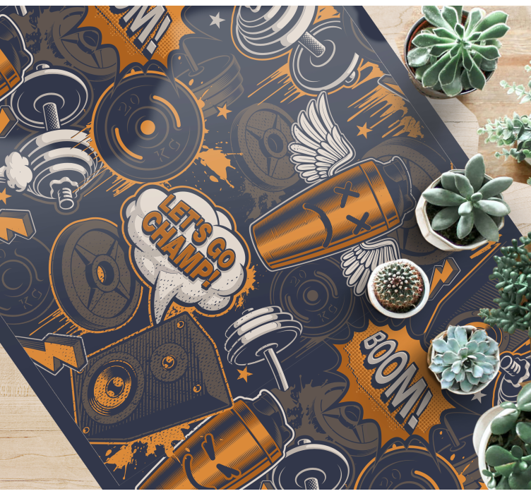 Energetic Fitness Vibes teen vinyl carpet - TenStickers
