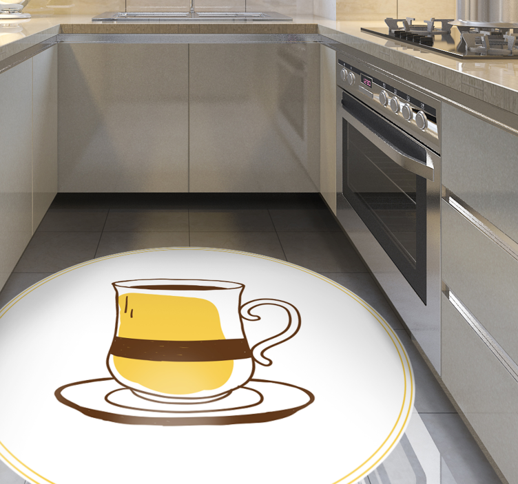 Espresso Glass Illustration kitchen vinyl carpet - TenStickers