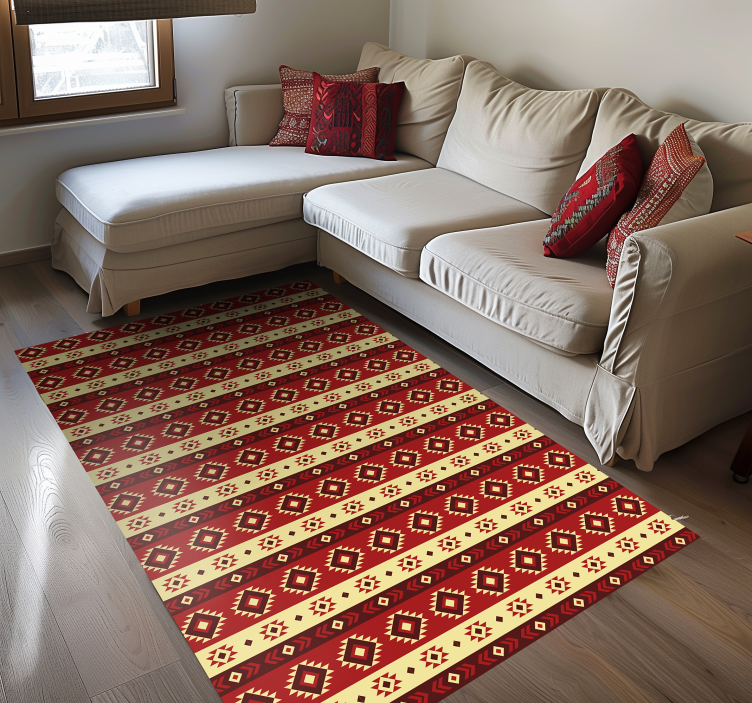 Ethnic pattern red vinyl carpet - TenStickers
