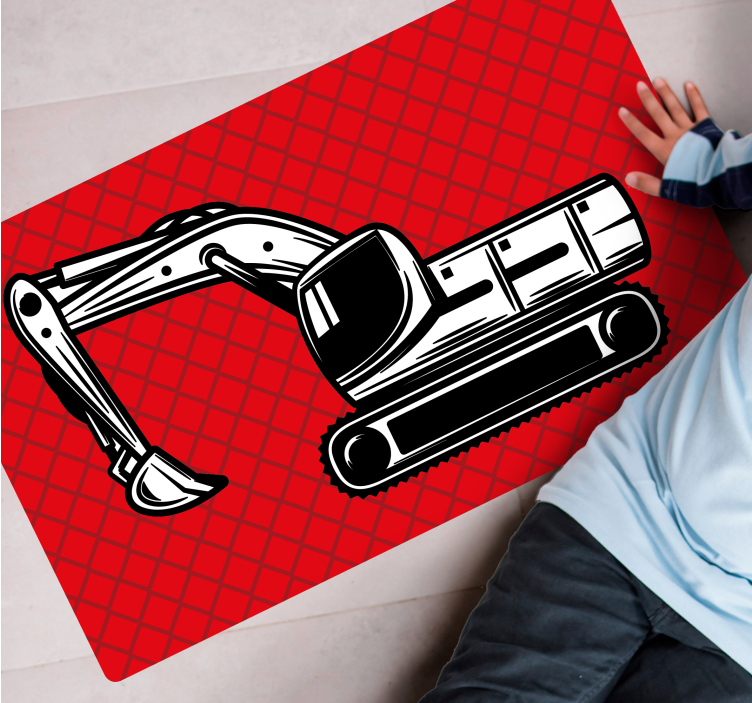 Excavator Art kids vinyl carpet - TenStickers