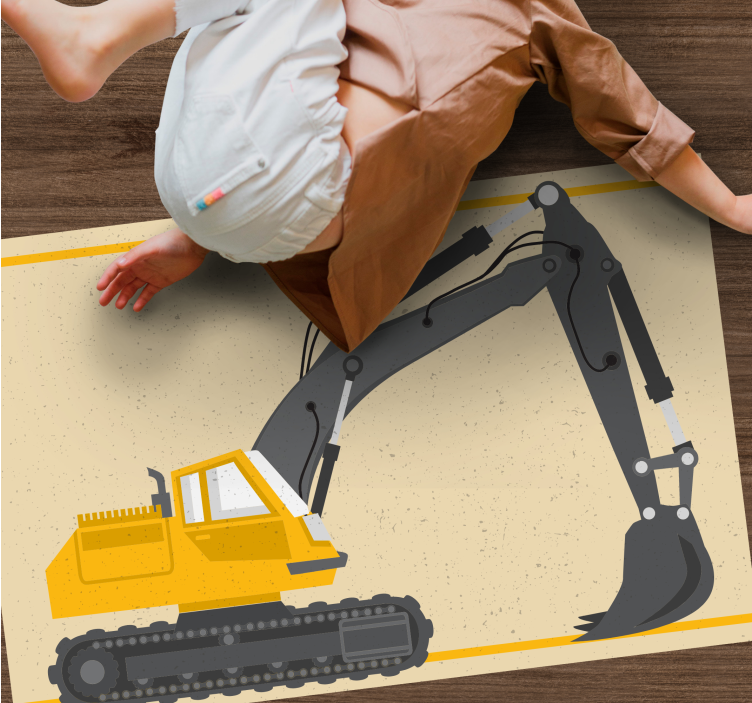 Excavator illustration kids vinyl carpet - TenStickers