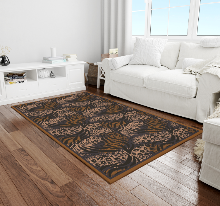 Exotic Jungle Motif animal print vinyl carpet - TenStickers