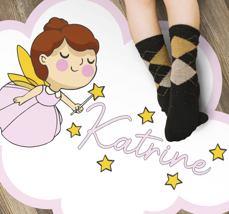 Fairy magic with name nursery vinyl carpet - TenStickers