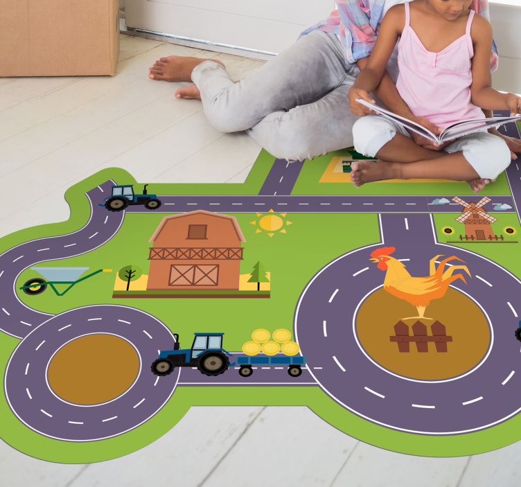 Farm Play Circuit road vinyl carpet - TenStickers