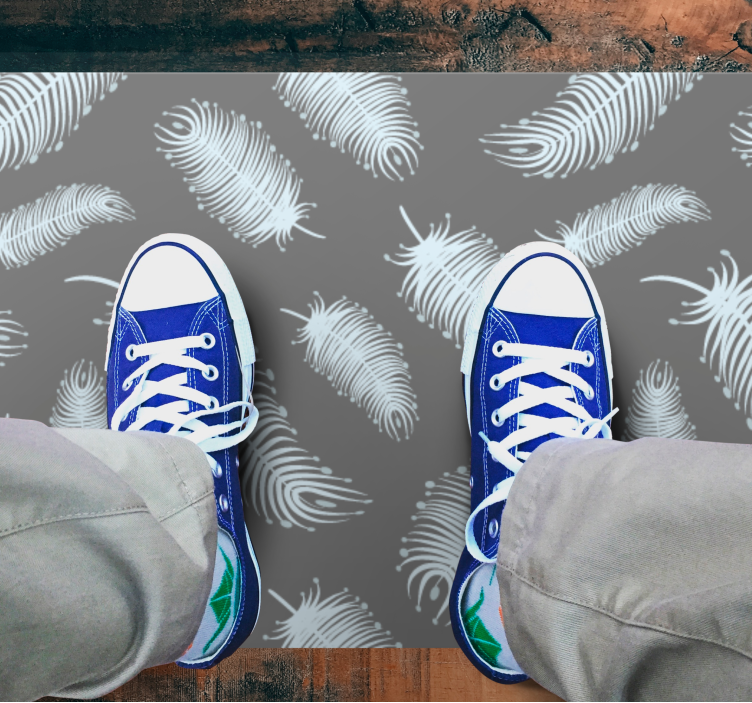 Feather-Like Motifs kids vinyl carpet - TenStickers