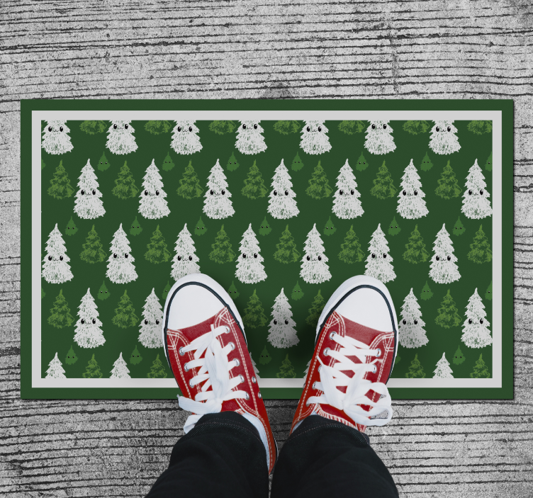Festive Fir Motif Christmas vinyl carpet - TenStickers
