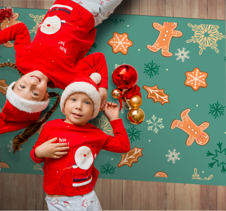 Festive Gingerbread Pattern Christmas vinyl carpet - TenStickers