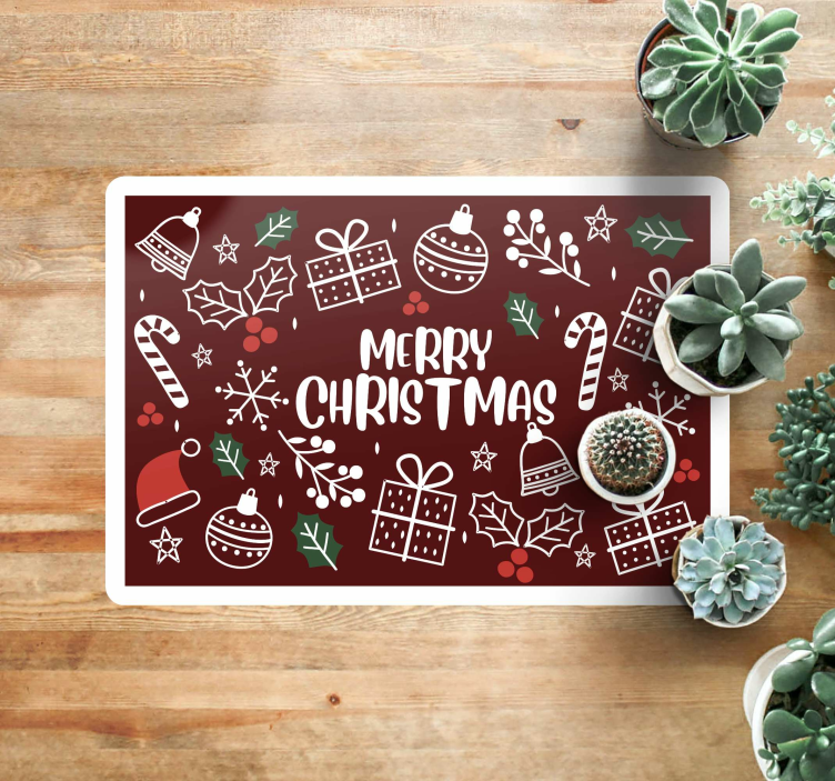 Festive Holiday Symbols Christmas vinyl carpet - TenStickers