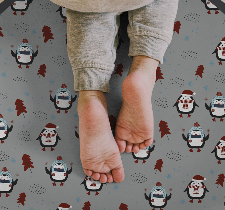 Festive Penguin Motif Christmas vinyl carpet - TenStickers
