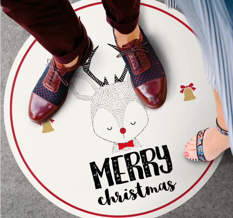 Festive Reindeer Artwork Christmas vinyl carpet - TenStickers