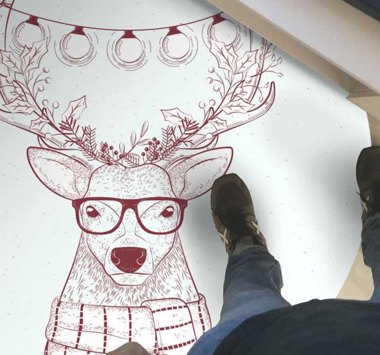 Festive Reindeer Illustration Christmas vinyl carpet - TenStickers