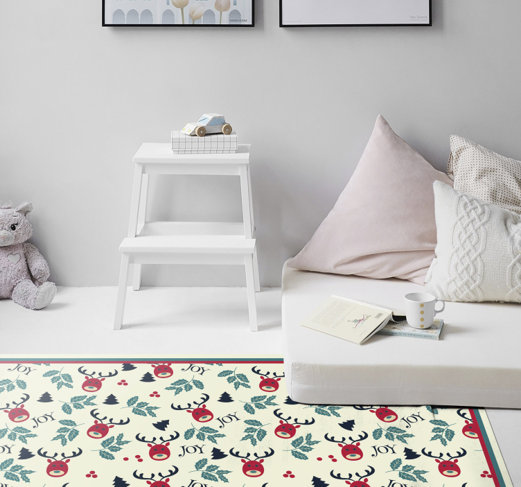 Festive Reindeer Pattern Christmas vinyl carpet - TenStickers