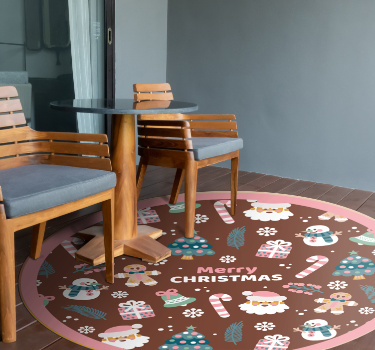 Festive Round Circle Christmas vinyl carpet - TenStickers
