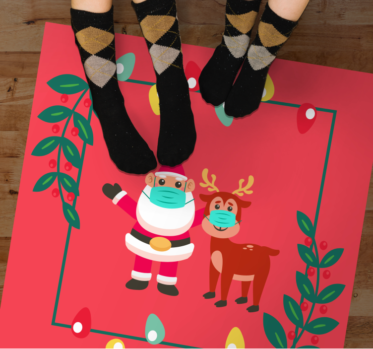 Santa Charm with mask Christmas vinyl carpet - TenStickers