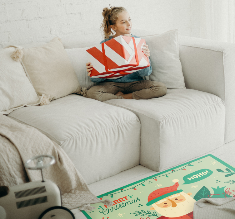 Festive Santa Illustration Christmas vinyl carpet - TenStickers