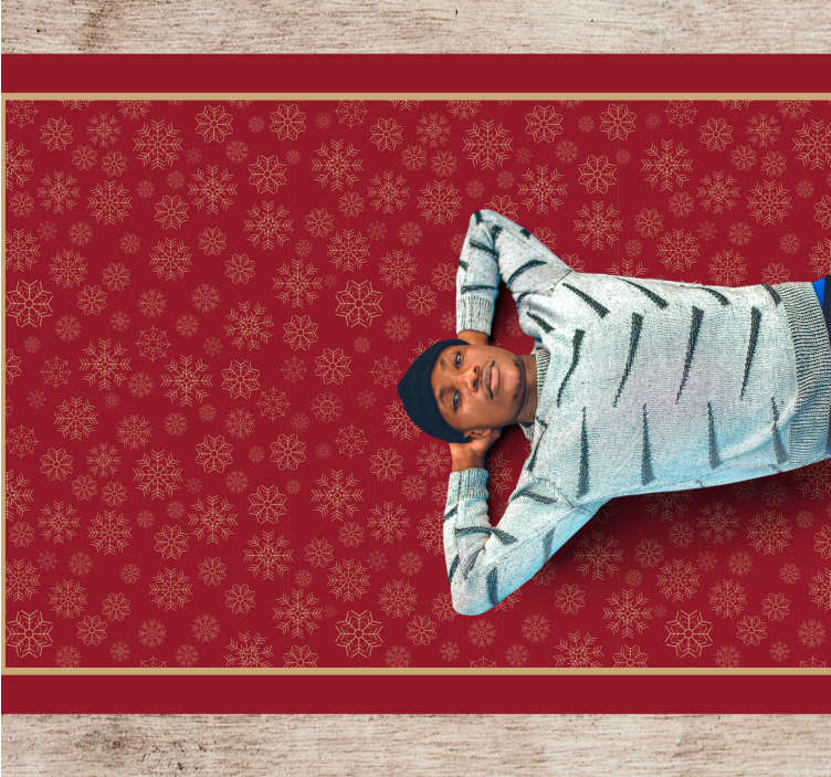 Festive Snowflake Pattern Christmas vinyl carpet - TenStickers