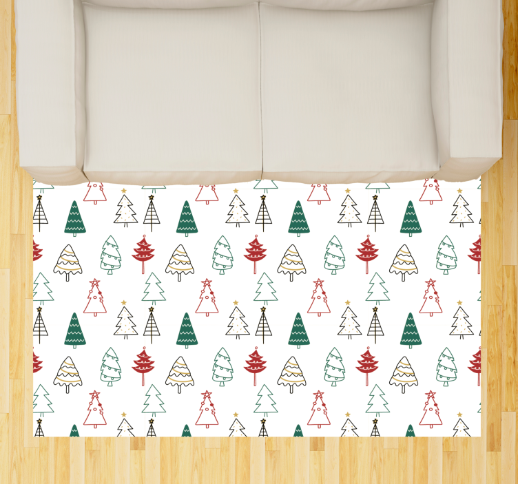 Festive Trees Pattern Christmas vinyl carpet - TenStickers