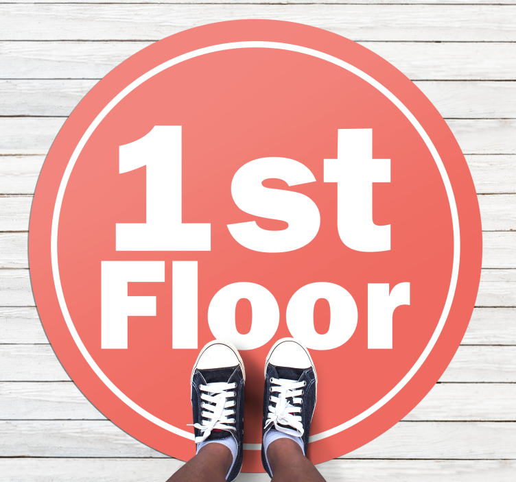First Floor Sign custom vinyl carpet - TenStickers