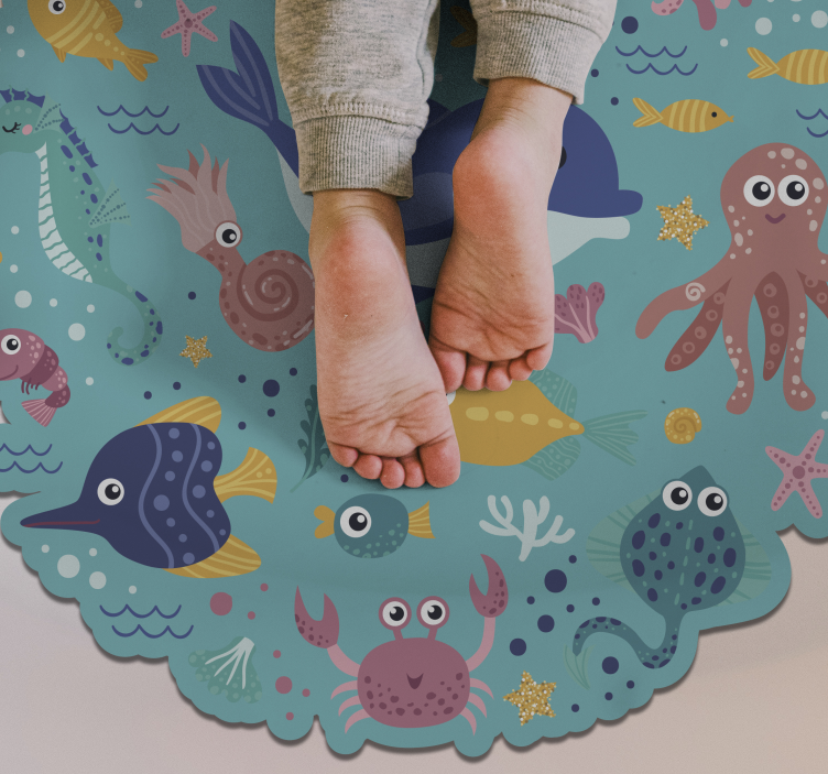 fish illustrations kids vinyl carpet - TenStickers