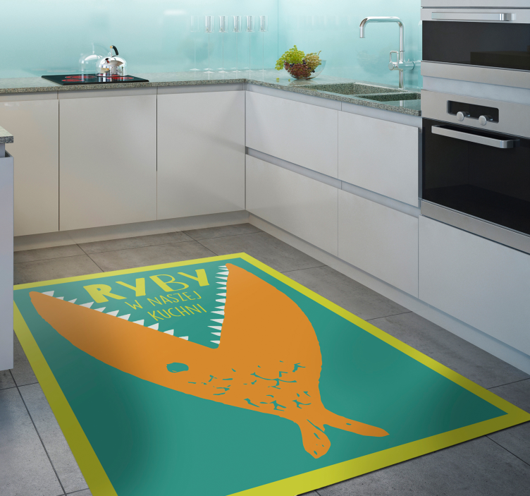 Fish culinary sign kitchen vinyl carpet - TenStickers