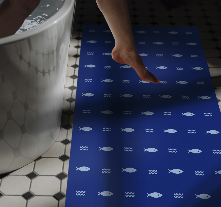 Fish Patterned Bathmat bathroom vinyl carpet - TenStickers