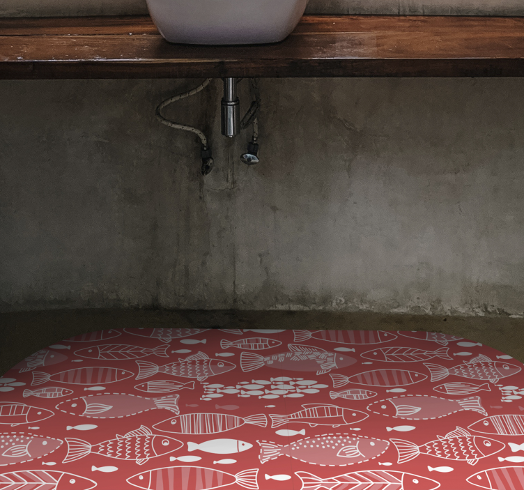 Fish Patterned Decor animal vinyl carpet - TenStickers