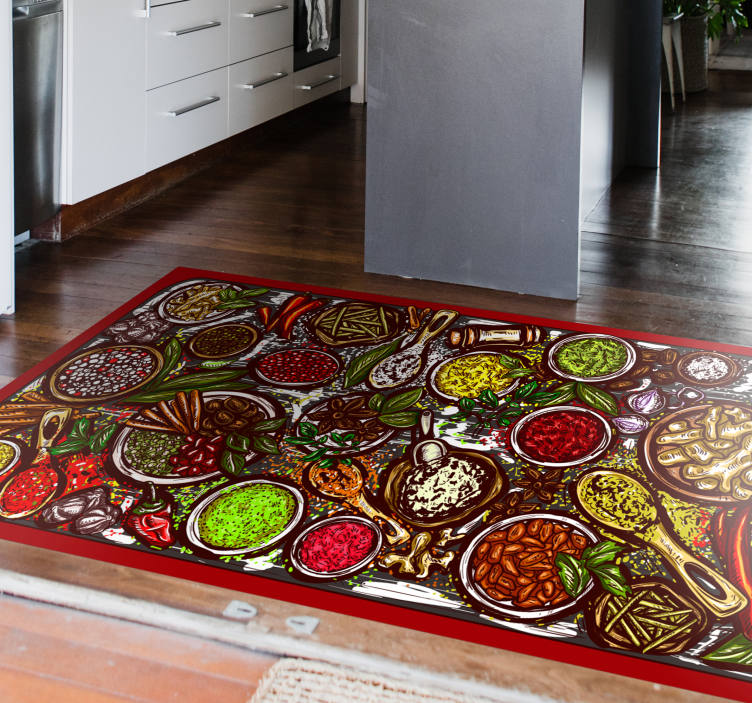 Flavorful culinary spread kitchen vinyl carpet - TenStickers