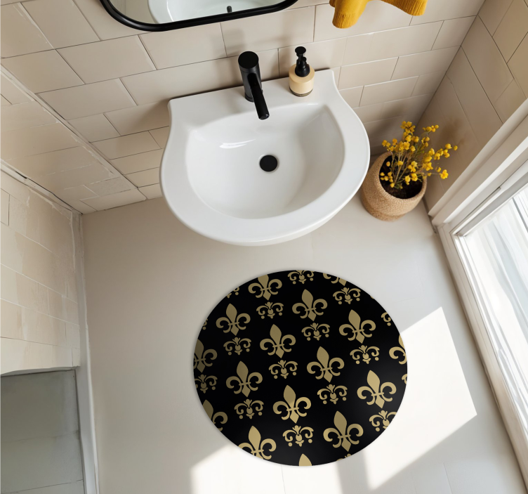 Fleur de lys bathroom vinyl carpet - TenStickers
