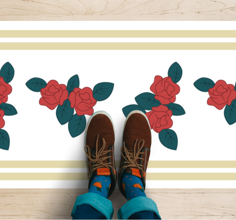 Floral Border Pattern carpet roses - TenStickers