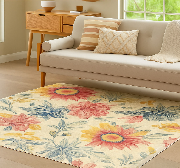 Floral burst kitchen vinyl carpet - TenStickers