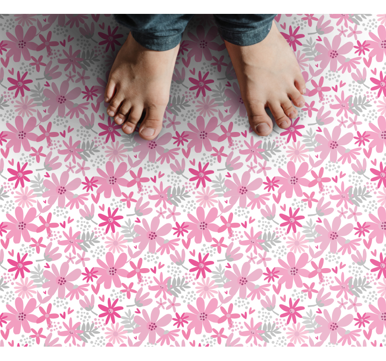 Floral burst pattern floral vinyl carpet - TenStickers