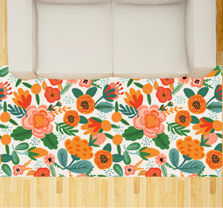 Floral garden pattern floral vinyl carpet - TenStickers