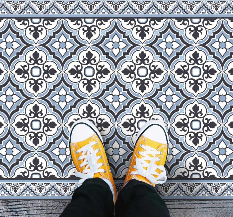 FLORAL GEO PATTERN marble vinyl carpet - TenStickers