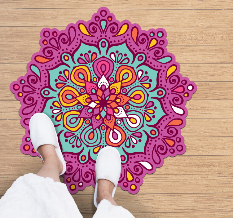 Floral Mandala Vinyl Rugs - TenStickers