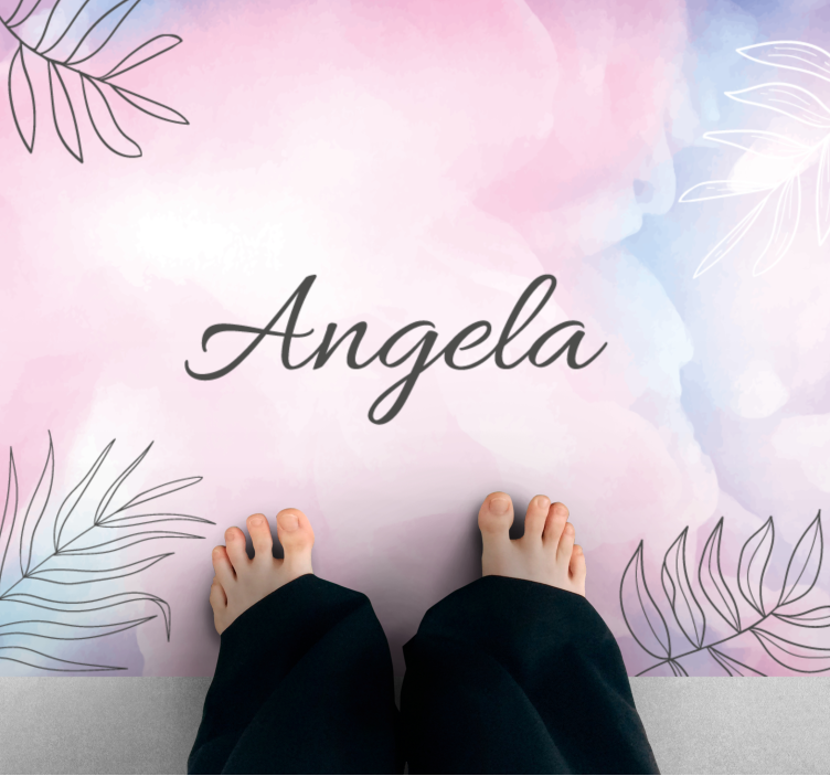 Floral custom name bedroom vinyl carpet - TenStickers