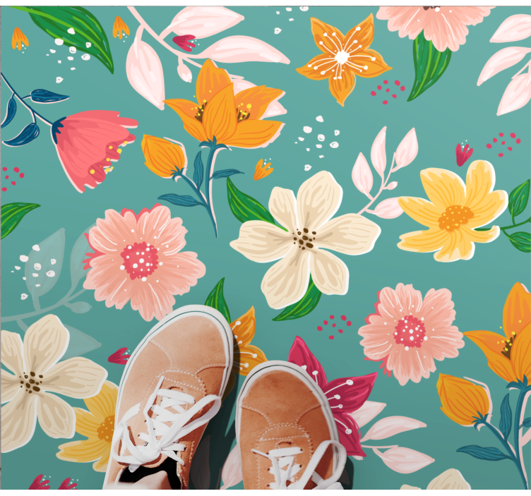 Floral pattern play floral vinyl carpet - TenStickers
