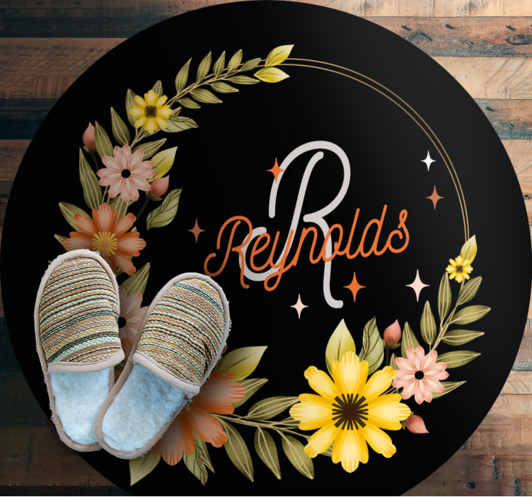 Crown floral name bedroom vinyl carpet - TenStickers