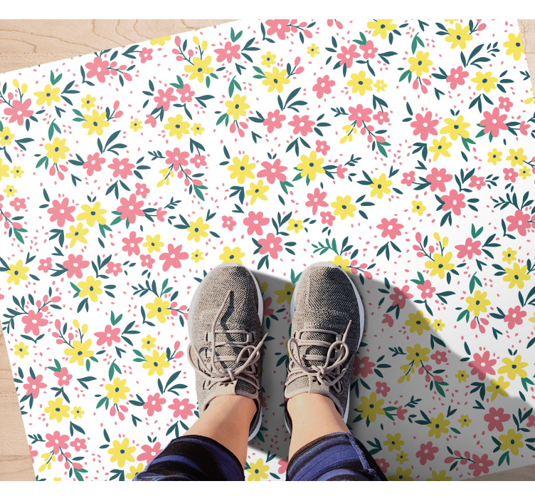 Floral spring canvas floral vinyl carpet - TenStickers