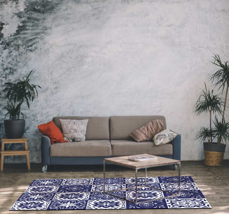 Tile Inspired Living Area tile vinyl carpet - TenStickers