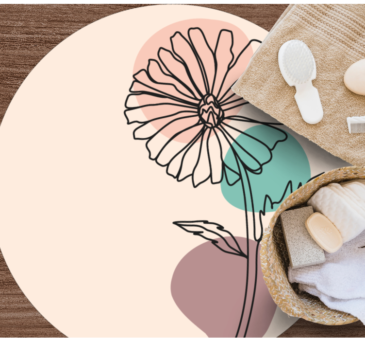 Floral vinyl carpet elegant floral silhouette - TenStickers