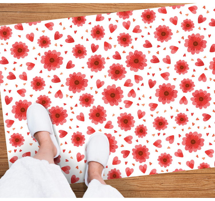 Floral vinyl carpet floral heart design - TenStickers