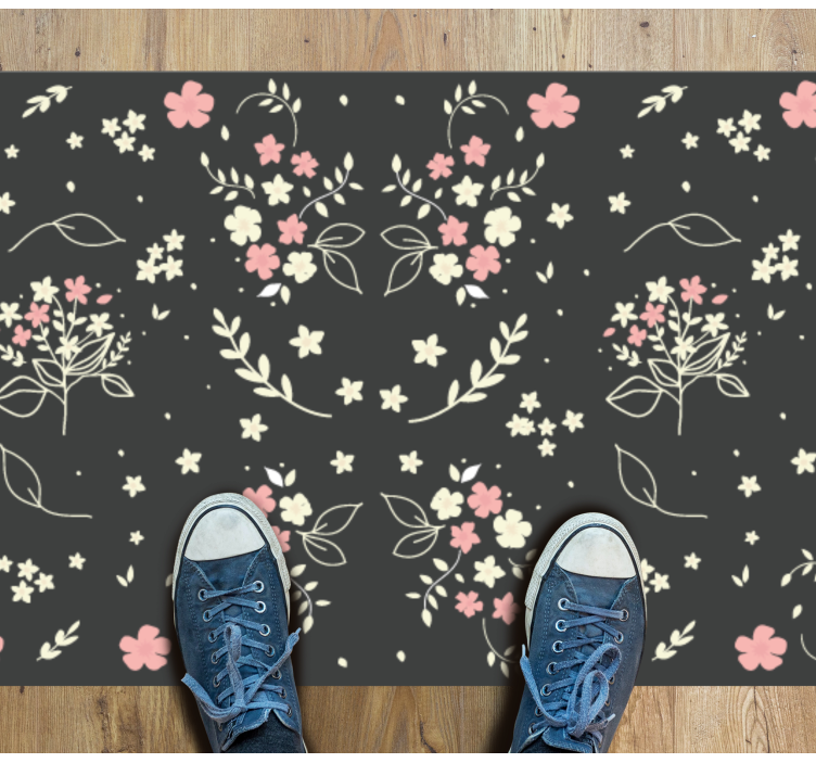 Floral vinyl carpet floral patterned elegance - TenStickers