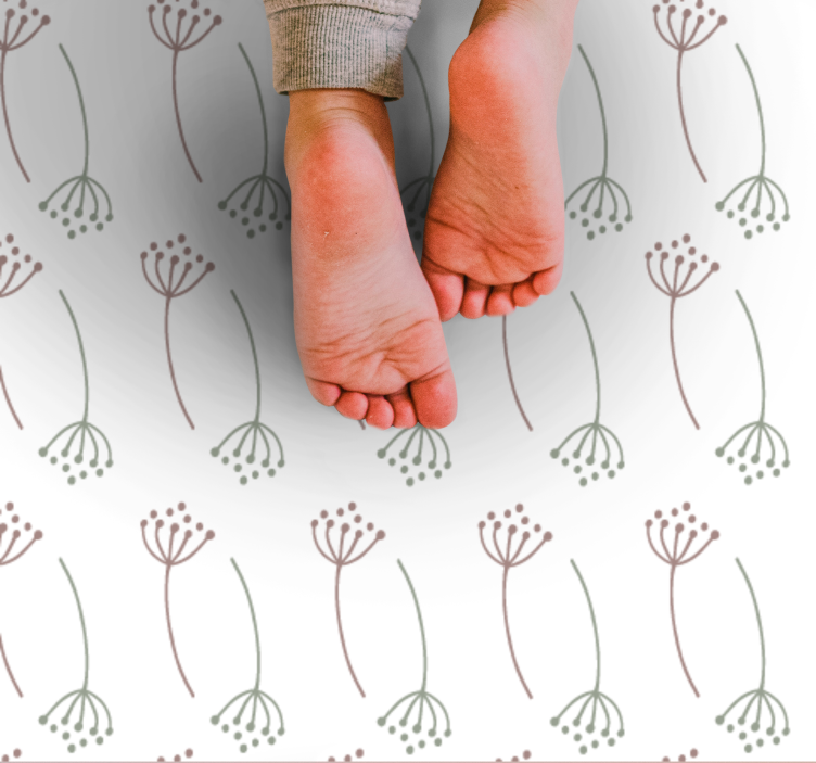 Floral vinyl carpet floral stem design - TenStickers