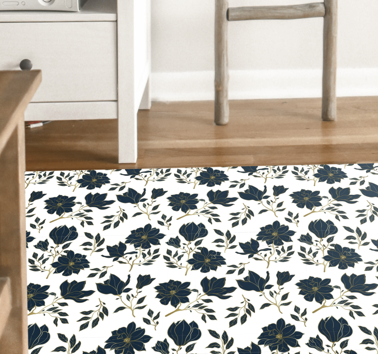 Floral vinyl carpet in beautiful floral design - TenStickers